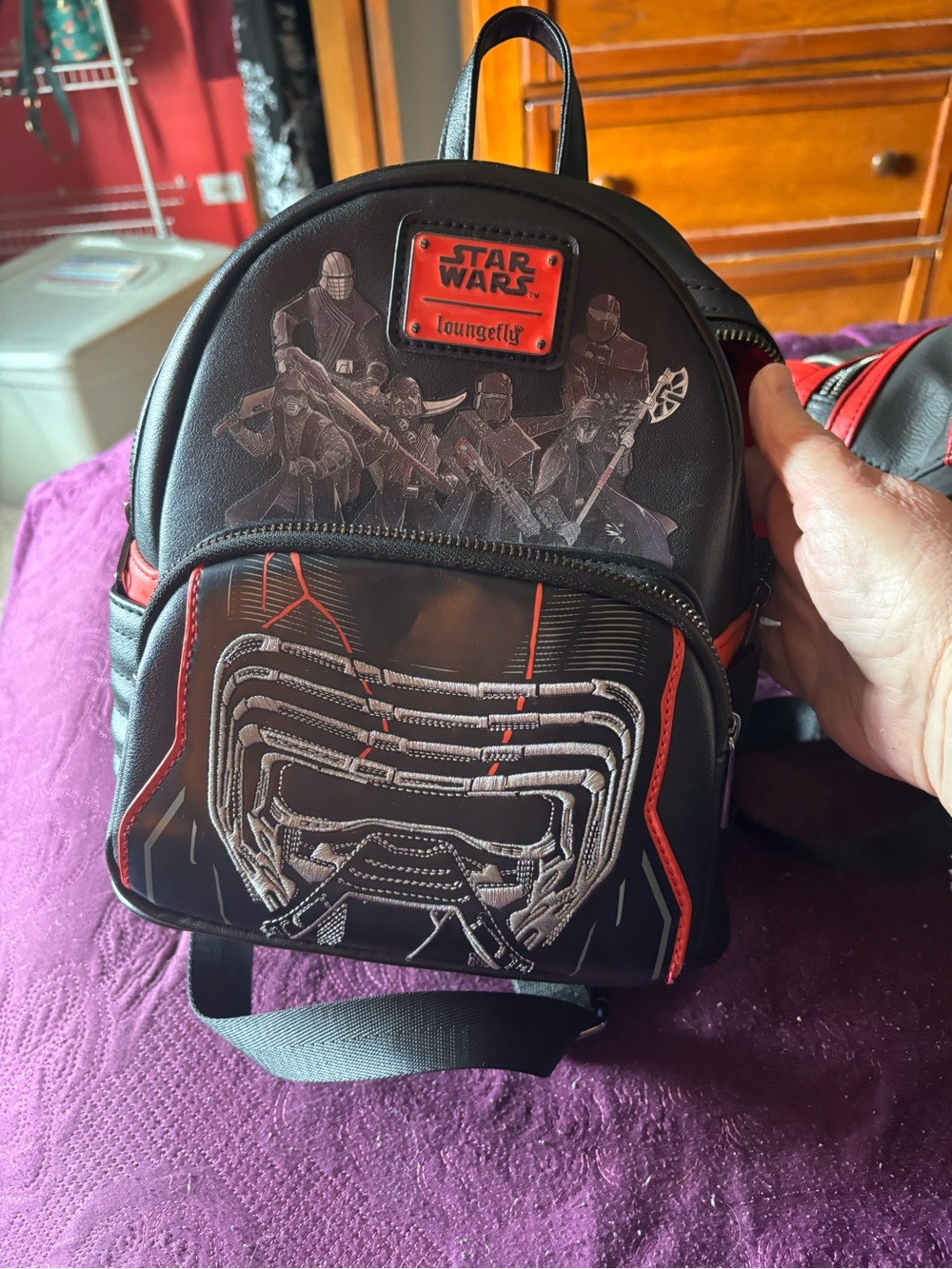 Loungefly Star Wars Kylo Ren Black and Red Mini Backpack